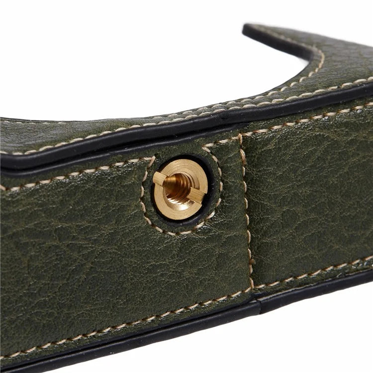 For Fujifilm X100VI PU Leather Camera Bottom Cover Half Body Case with Screw