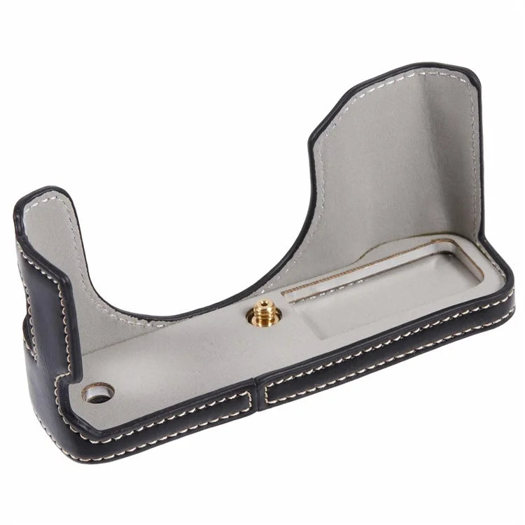 For Fujifilm X100VI PU Leather Camera Bottom Cover Half Body Case with Screw
