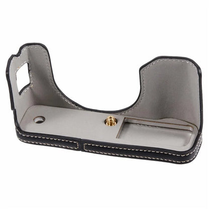 For Fujifilm X100VI PU Leather Camera Bottom Cover Half Body Case with Screw