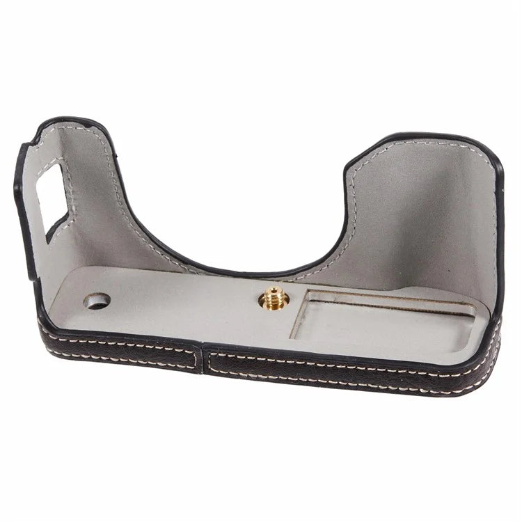 For Fujifilm X100VI PU Leather Camera Bottom Cover Half Body Case with Screw