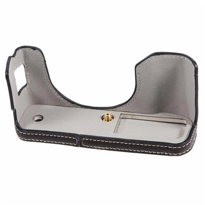 For Fujifilm X100VI PU Leather Camera Bottom Cover Half Body Case with Screw