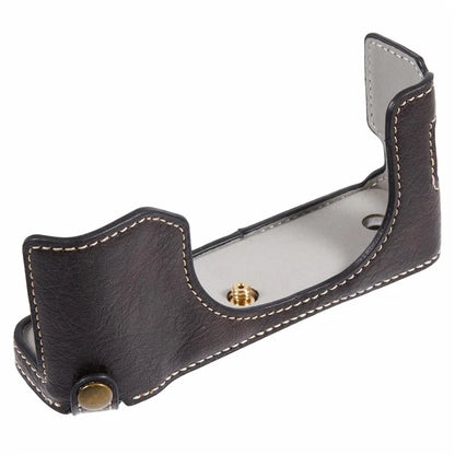 For Fujifilm X100VI PU Leather Camera Bottom Cover Half Body Case with Screw
