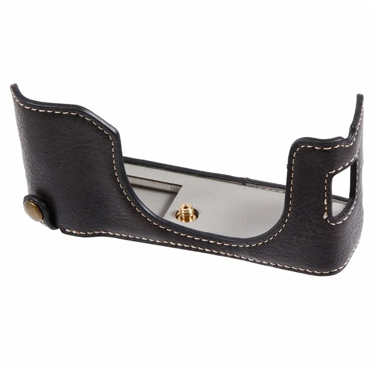 For Fujifilm X100VI PU Leather Camera Bottom Cover Half Body Case with Screw