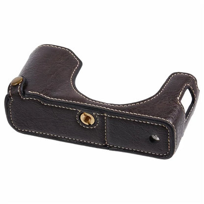 For Fujifilm X100VI PU Leather Camera Bottom Cover Half Body Case with Screw