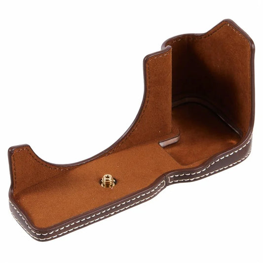 For Canon EOS R8 / RP PU Leather Bottom Case with Battery Opening Half Body Camera Protection Cover