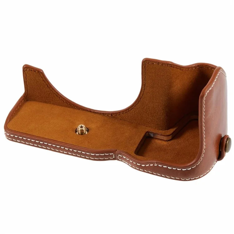 For Canon EOS R8 / RP PU Leather Bottom Case with Battery Opening Half Body Camera Protection Cover