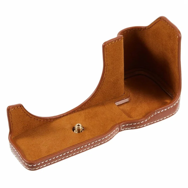 For Canon EOS R8 / RP PU Leather Bottom Case with Battery Opening Half Body Camera Protection Cover