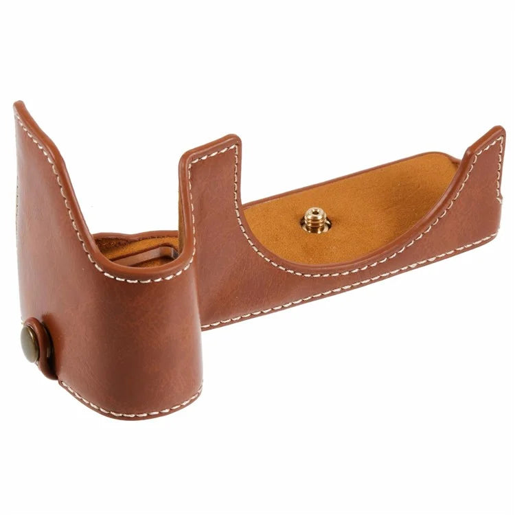 For Canon EOS R8 / RP PU Leather Bottom Case with Battery Opening Half Body Camera Protection Cover