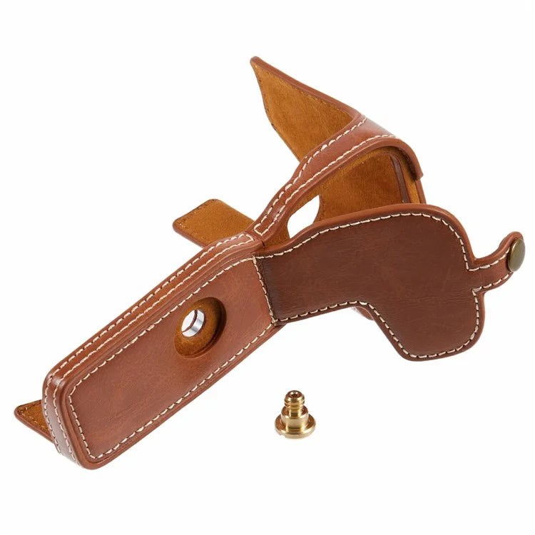 For Canon EOS R8 / RP PU Leather Bottom Case with Battery Opening Half Body Camera Protection Cover