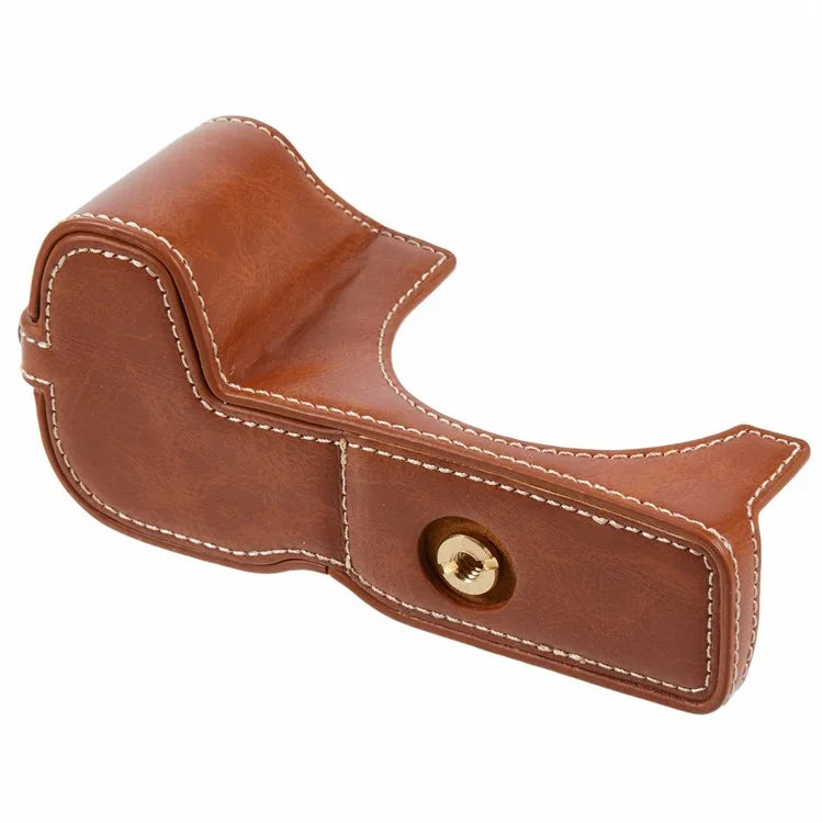 For Canon EOS R8 / RP PU Leather Bottom Case with Battery Opening Half Body Camera Protection Cover