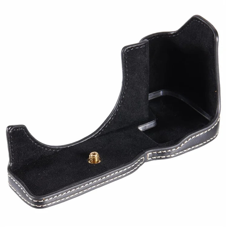 For Canon EOS R8 / RP PU Leather Bottom Case with Battery Opening Half Body Camera Protection Cover