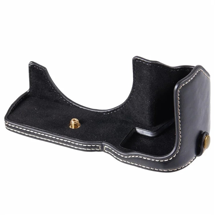 For Canon EOS R8 / RP PU Leather Bottom Case with Battery Opening Half Body Camera Protection Cover