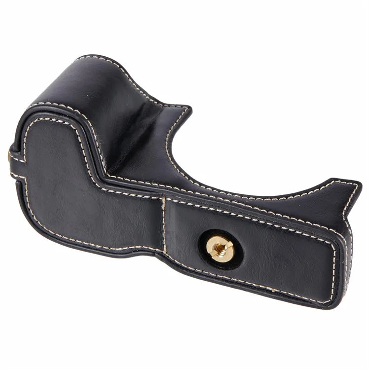 For Canon EOS R8 / RP PU Leather Bottom Case with Battery Opening Half Body Camera Protection Cover