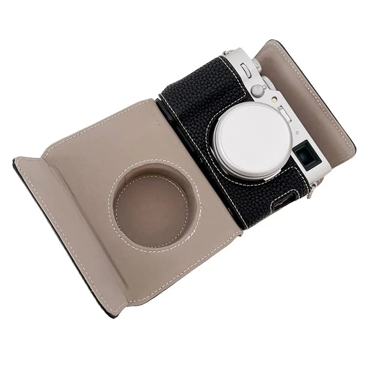 For Fujifilm X100VI Camera Sleeve Large Opening Design PU Leather Case Easy to Replace Battery