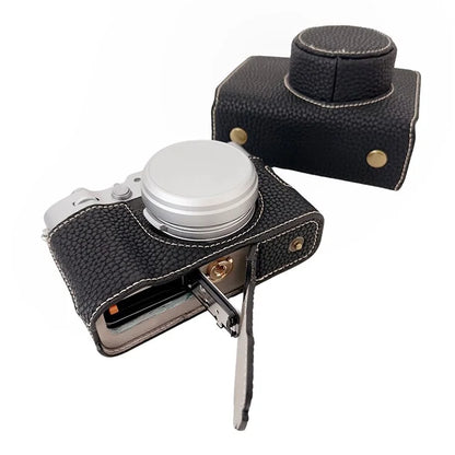 For Fujifilm X100VI Camera Sleeve Large Opening Design PU Leather Case Easy to Replace Battery