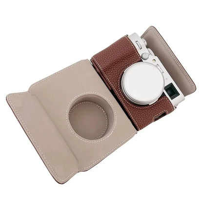 For Fujifilm X100VI Camera Sleeve Large Opening Design PU Leather Case Easy to Replace Battery