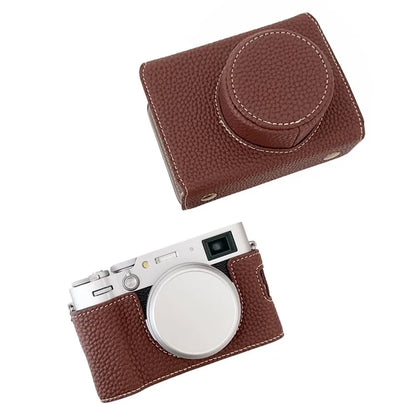 For Fujifilm X100VI Camera Sleeve Large Opening Design PU Leather Case Easy to Replace Battery