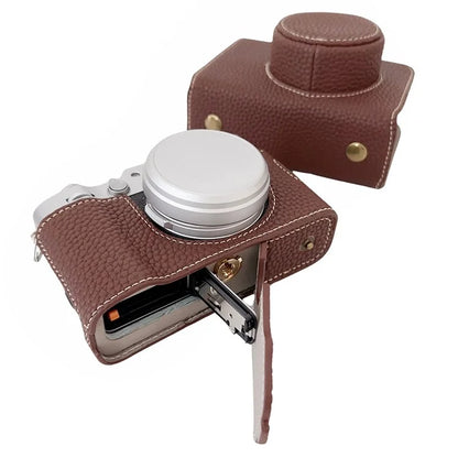 For Fujifilm X100VI Camera Sleeve Large Opening Design PU Leather Case Easy to Replace Battery
