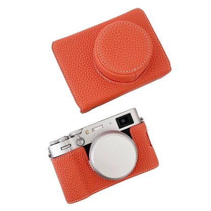 For Fujifilm X100VI Camera Sleeve Large Opening Design PU Leather Case Easy to Replace Battery