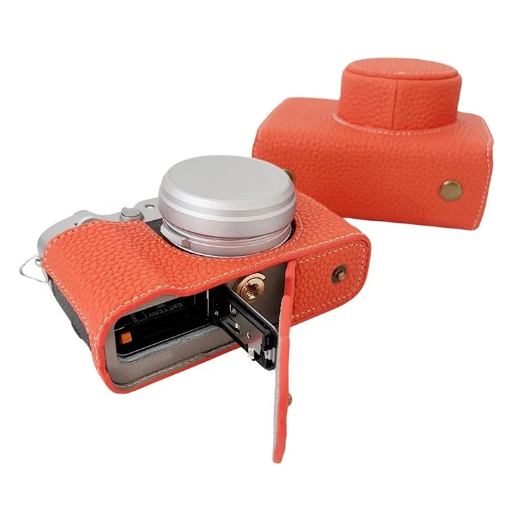For Fujifilm X100VI Camera Sleeve Large Opening Design PU Leather Case Easy to Replace Battery