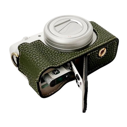 For Sony ZV-1 II / ZV-1M2 / ZV-1F Litchi Texture PU Leather Camera Bag Bottom Case Easy to Replace Battery