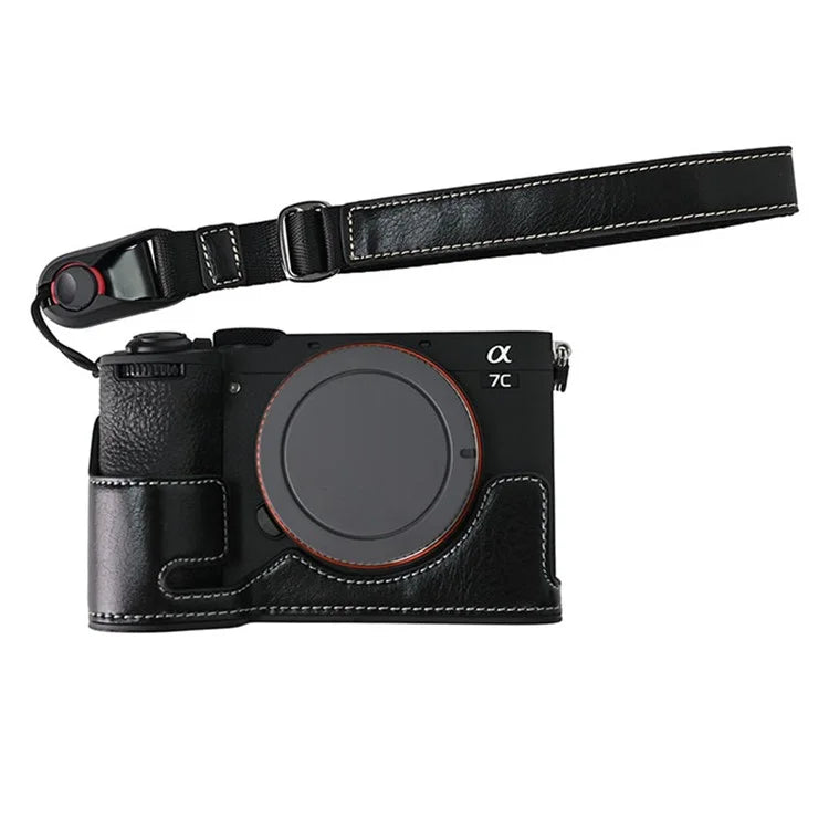 26cm Quick Release DSLR Camera Carrying Lanyard PU Leather Wrist Strap
