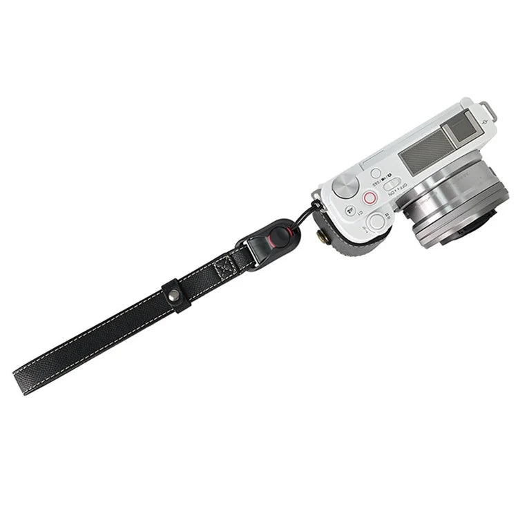 26cm DSLR Camera Carrying Lanyard Palm Texture PU Leather Quick Release Wrist Strap