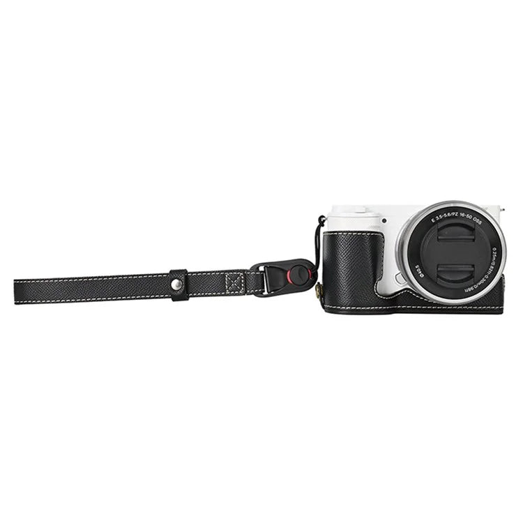 26cm DSLR Camera Carrying Lanyard Palm Texture PU Leather Quick Release Wrist Strap
