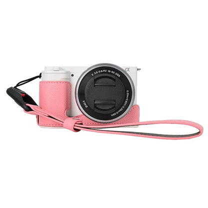 26cm DSLR Camera Carrying Lanyard Palm Texture PU Leather Quick Release Wrist Strap