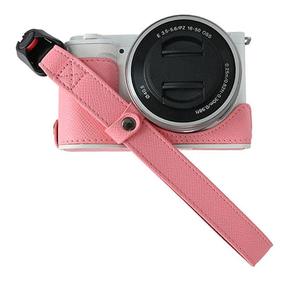 26cm DSLR Camera Carrying Lanyard Palm Texture PU Leather Quick Release Wrist Strap