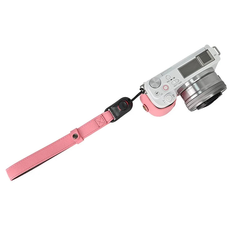 26cm DSLR Camera Carrying Lanyard Palm Texture PU Leather Quick Release Wrist Strap