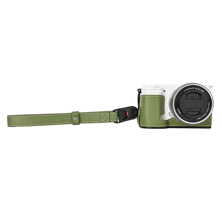 26cm DSLR Camera Carrying Lanyard Palm Texture PU Leather Quick Release Wrist Strap