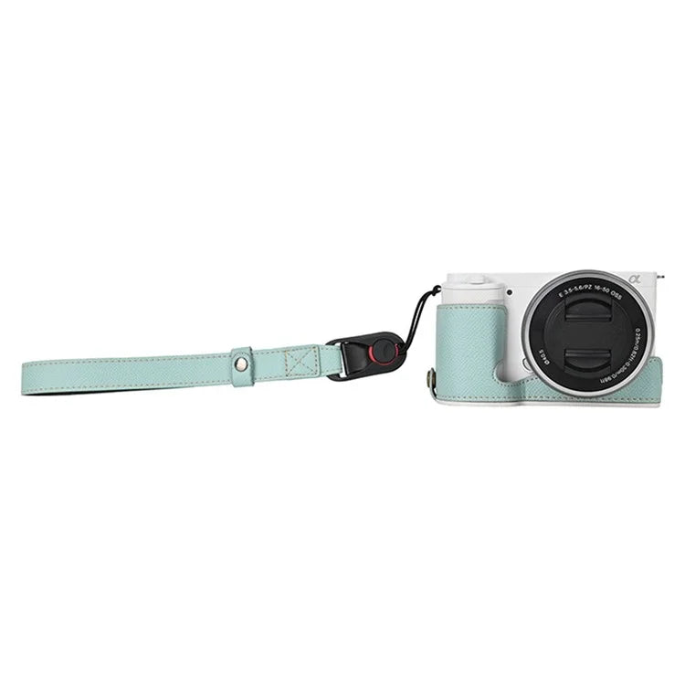 26cm DSLR Camera Carrying Lanyard Palm Texture PU Leather Quick Release Wrist Strap