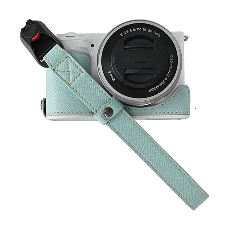 26cm DSLR Camera Carrying Lanyard Palm Texture PU Leather Quick Release Wrist Strap