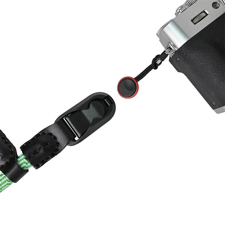 23cm DSLR Camera Carrying Lanyard Braided Nylon PU Leather Quick Release Wrist Strap