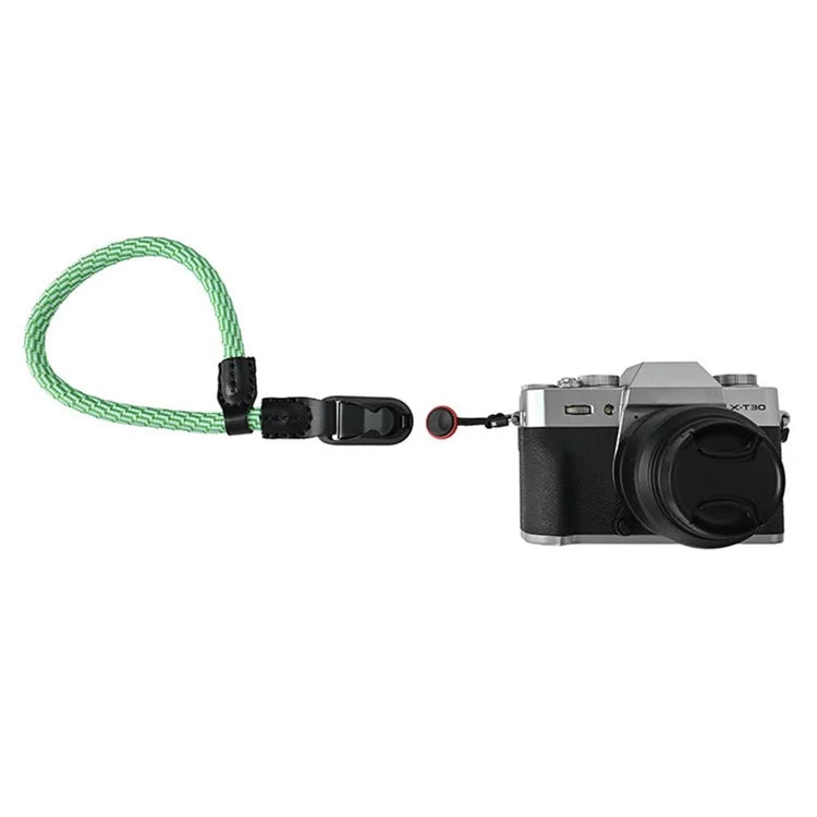 23cm DSLR Camera Carrying Lanyard Braided Nylon PU Leather Quick Release Wrist Strap