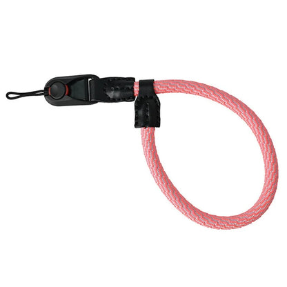 23cm DSLR Camera Carrying Lanyard Braided Nylon PU Leather Quick Release Wrist Strap