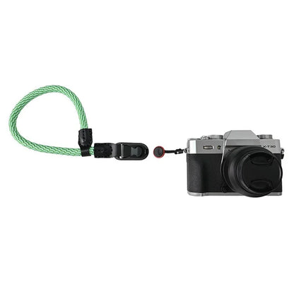 23cm DSLR Camera Carrying Lanyard Braided Nylon PU Leather Quick Release Wrist Strap