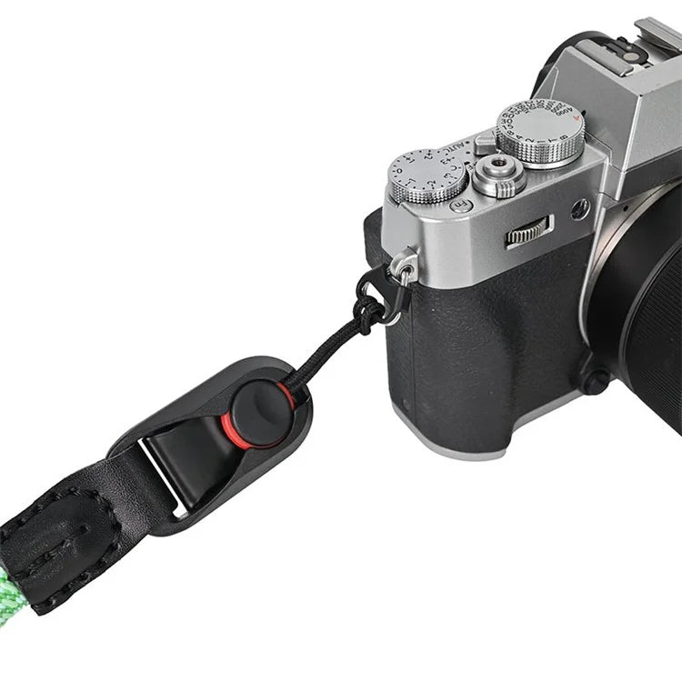 23cm DSLR Camera Carrying Lanyard Braided Nylon PU Leather Quick Release Wrist Strap