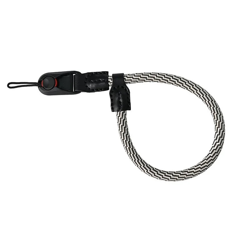 23cm DSLR Camera Carrying Lanyard Braided Nylon PU Leather Quick Release Wrist Strap