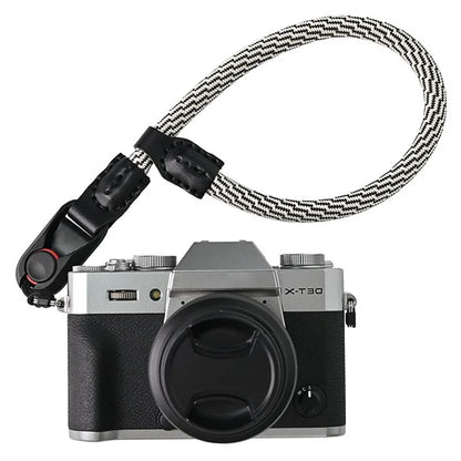 23cm DSLR Camera Carrying Lanyard Braided Nylon PU Leather Quick Release Wrist Strap