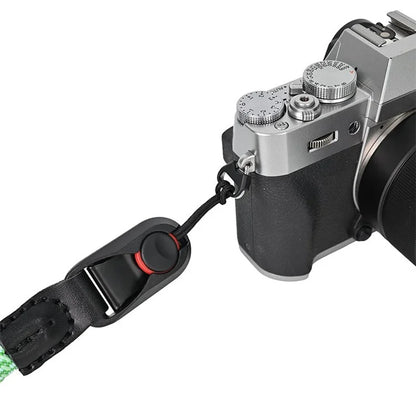 23cm DSLR Camera Carrying Lanyard Braided Nylon PU Leather Quick Release Wrist Strap