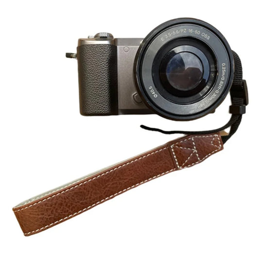For Fujifilm Canon Nikon Panasonic SLR Camera PU Leather Hand Strap Buffalo Texture Wrist Rope
