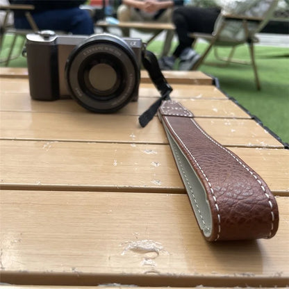 For Fujifilm Canon Nikon Panasonic SLR Camera PU Leather Hand Strap Buffalo Texture Wrist Rope