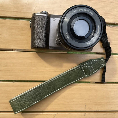 For Fujifilm Canon Nikon Panasonic SLR Camera PU Leather Hand Strap Buffalo Texture Wrist Rope