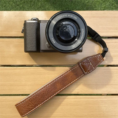 For Fujifilm Canon Nikon Panasonic SLR Camera PU Leather Hand Strap Buffalo Texture Wrist Rope