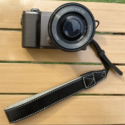 For Fujifilm Canon Nikon Panasonic SLR Camera PU Leather Hand Strap Buffalo Texture Wrist Rope