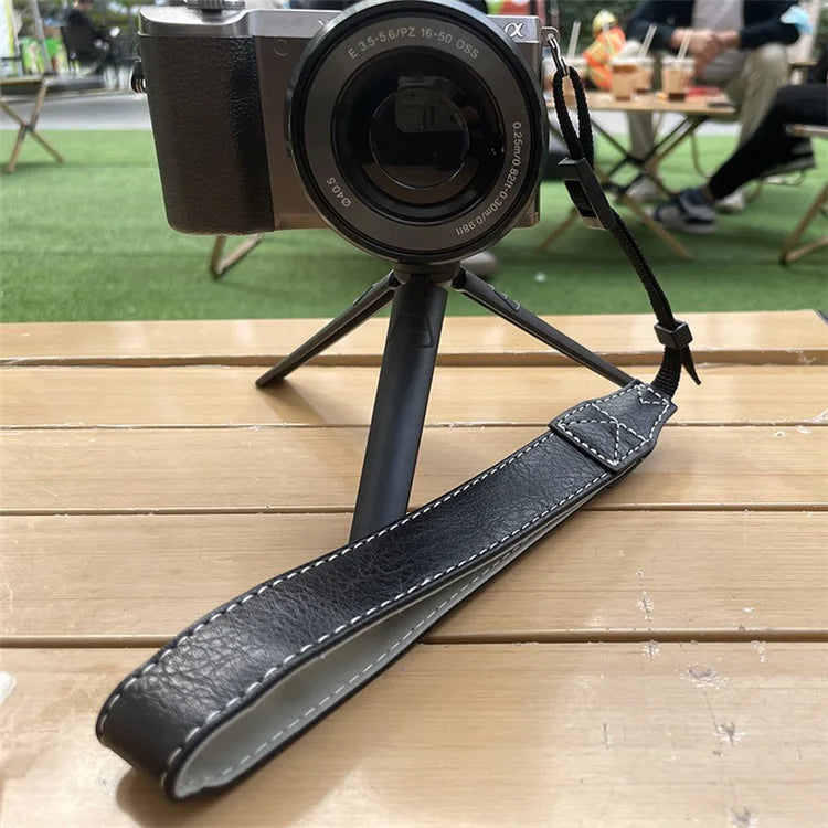 For Fujifilm Canon Nikon Panasonic SLR Camera PU Leather Hand Strap Buffalo Texture Wrist Rope