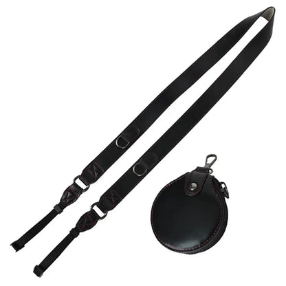 PU Leather Camera Carrying Strap SLR Camera Neck Shoulder Strap + Small Bag