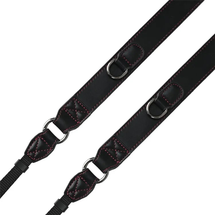 PU Leather Camera Carrying Strap SLR Camera Neck Shoulder Strap + Small Bag